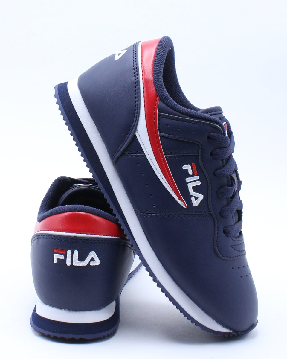 navy blue fila shoes