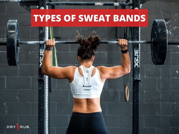 types of sweatbands - woman lifting weights