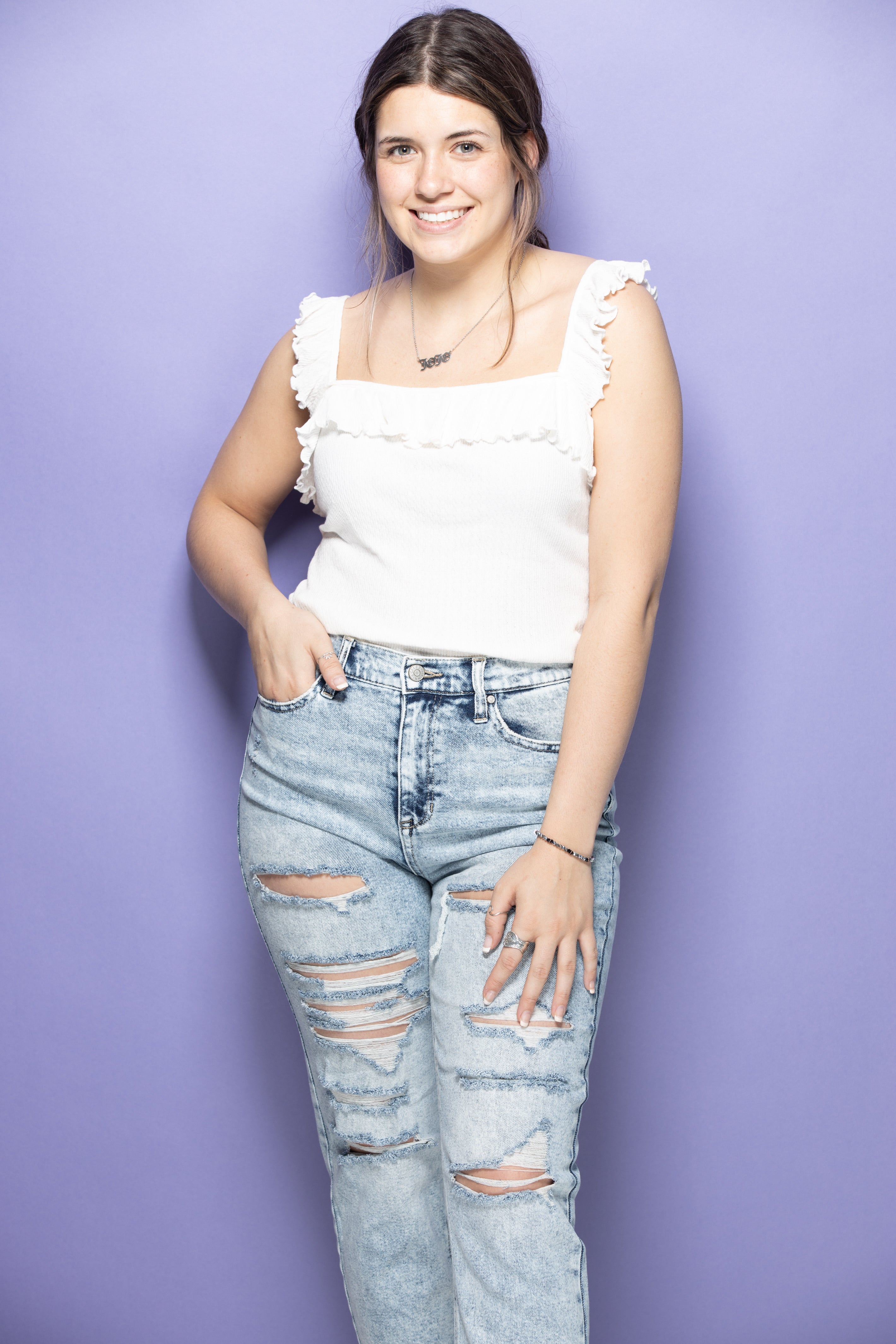 On Your Time Ruffle Tank: White
