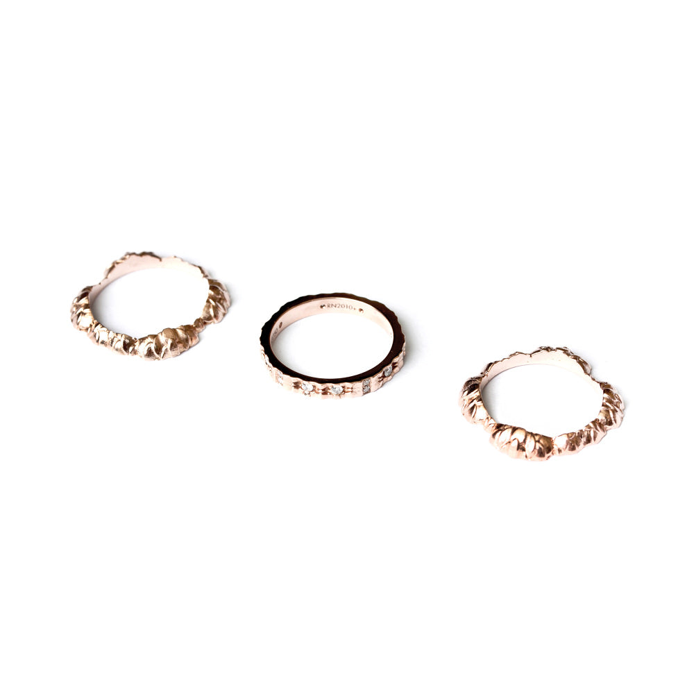 Bespoken Trinity Ring,Engagement Ring,14k Rose Gold,Diamonds,engagement,wedding ring
