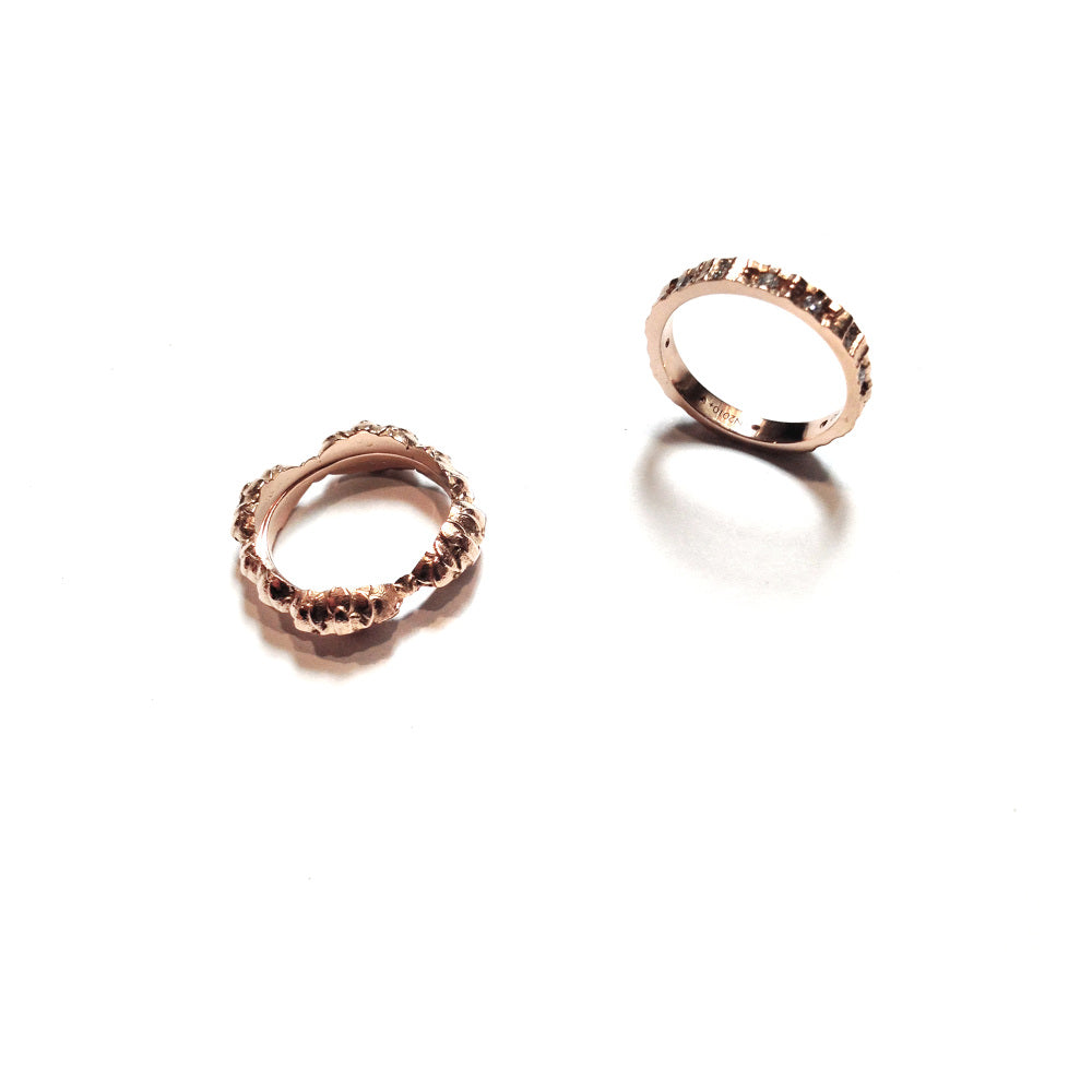 Bespoken Trinity Ring,Engagement Ring,14k Rose Gold,Diamonds.engagement, wedding ring 