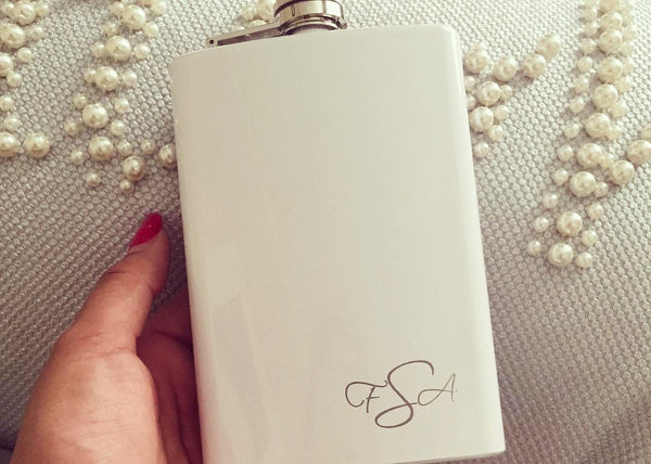 Monogrammed hip flask by EngraveMeThis