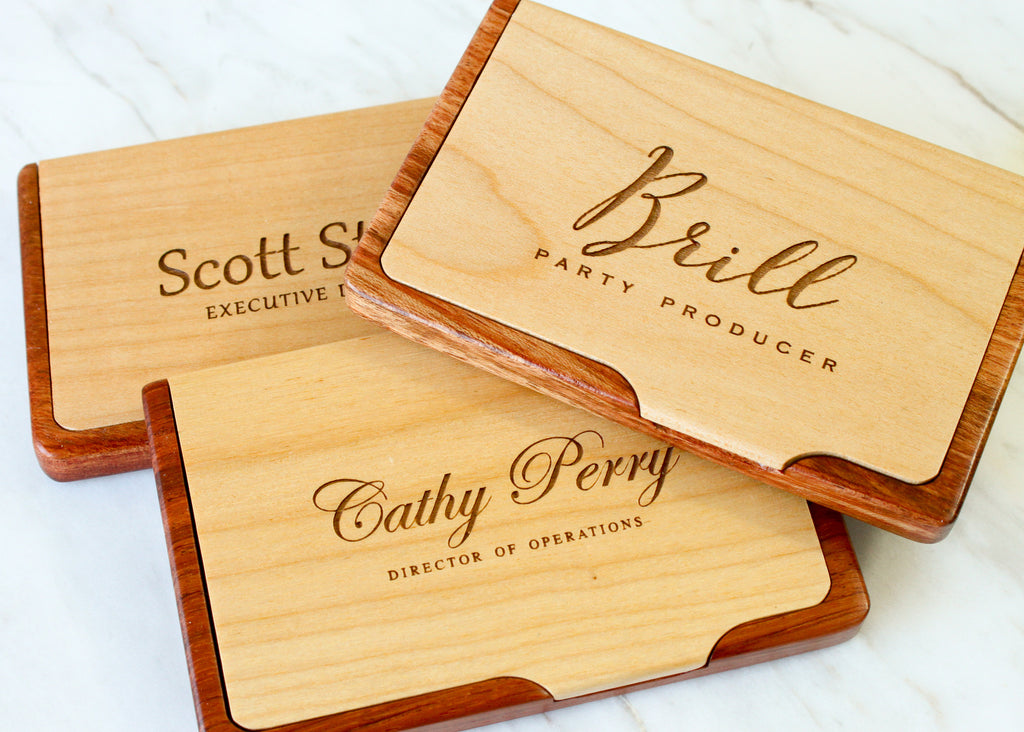 engraved business card case