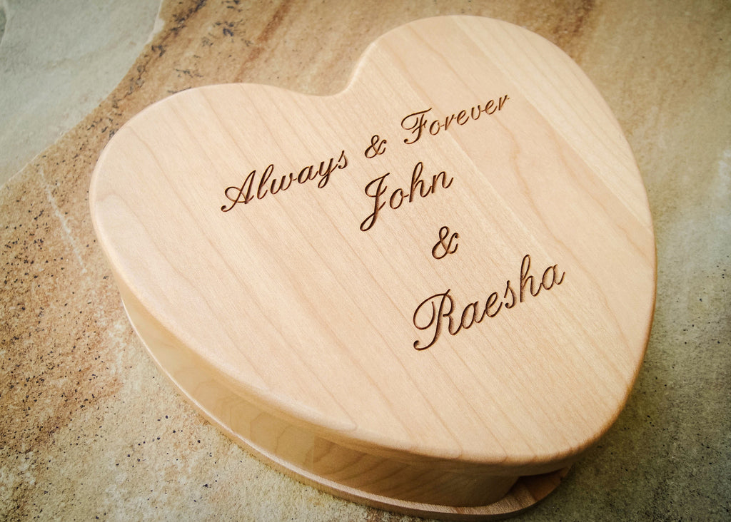 wooden heart box