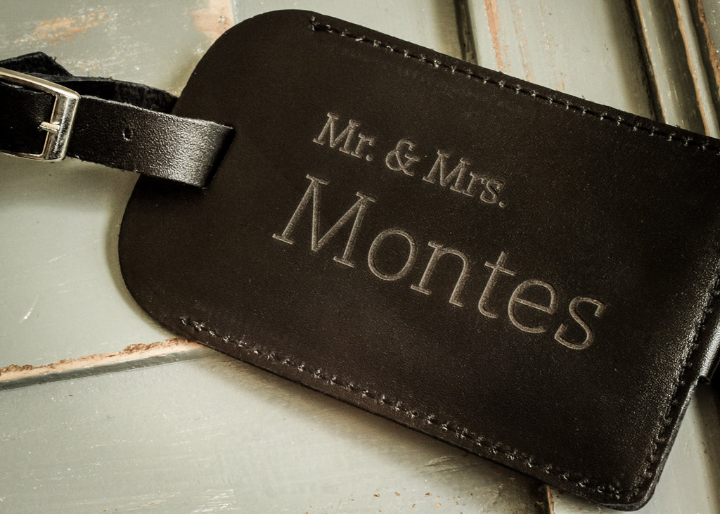 personalized leather luggage tag