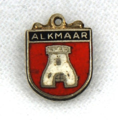 Alkmaar, Netherlands Travel Shield Silver Charm