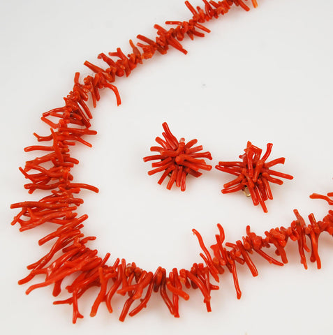 Orange Coral Necklace Set