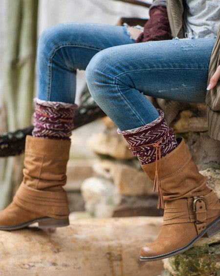 burgundy boot socks