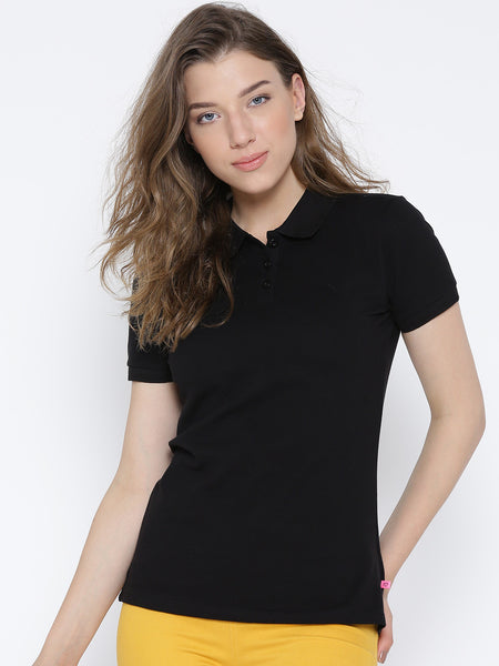 plain black collar t shirt