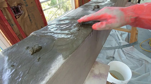 Cement slurry paste countertop void holes