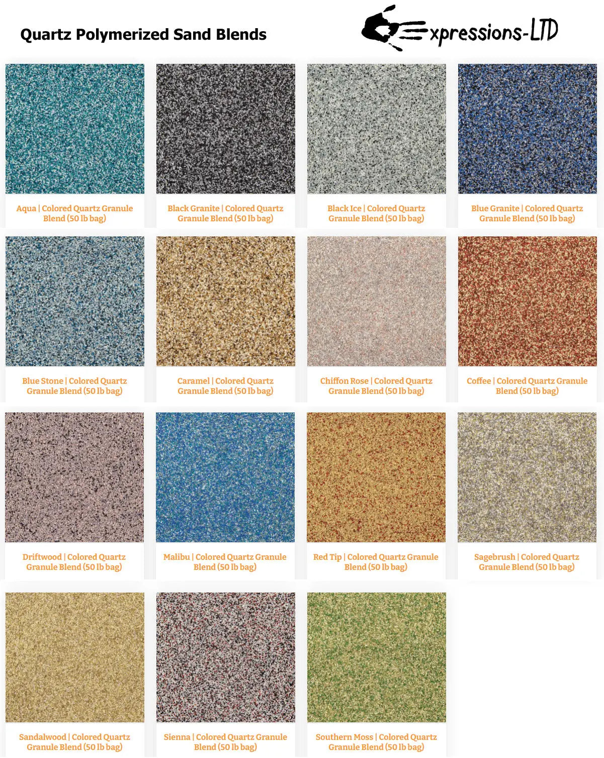 tapa absorción Trueno Decorative Quartz Polymer Sands for Epoxy Floors