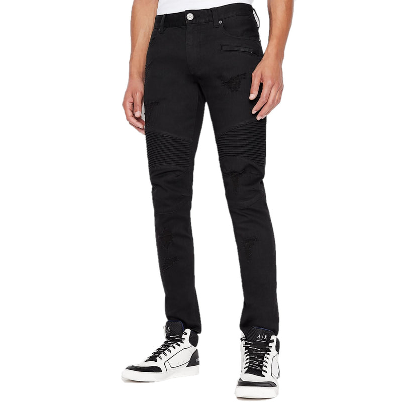 armani exchange moto jeans