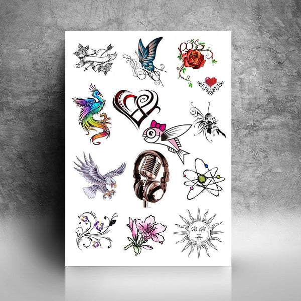 Custom Temporary Tattoos Full A4 Sheet Create Your Own Tattoos Uk 