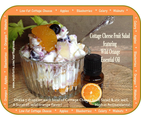 Cottage Cheese Fruit Salad featuring Wild Orange Essential Oil