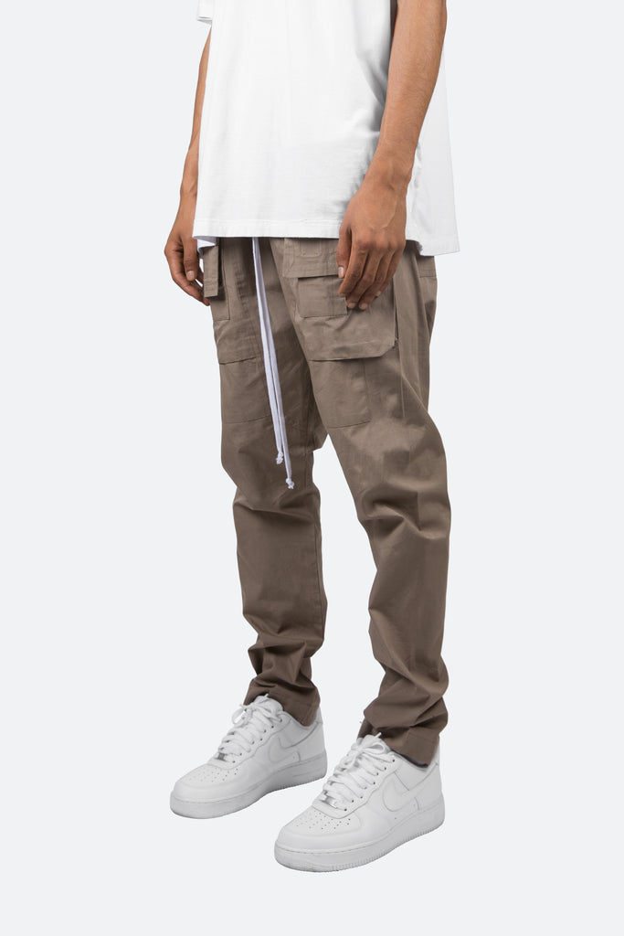 Corduroy Snap Cargo Pants - Olive, mnml