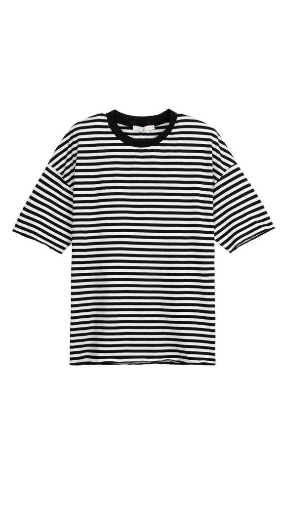 black and white striped tee