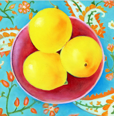 Peggy Sue McRae Art, women's food art, lemon,