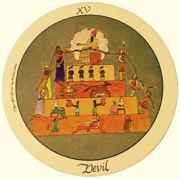 XV the Devil card in Motherpeace Tarot