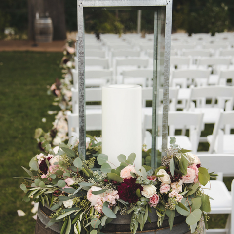 Floral Lantern Aisle Piece Wedding Decor Vancouver WA Florist