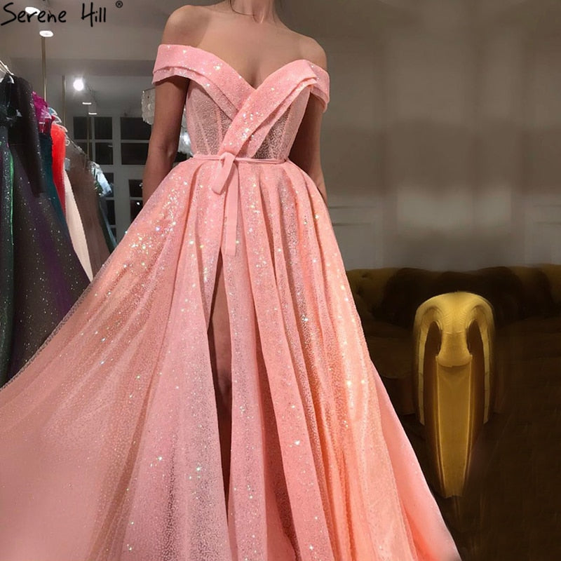 evening gown peach colour