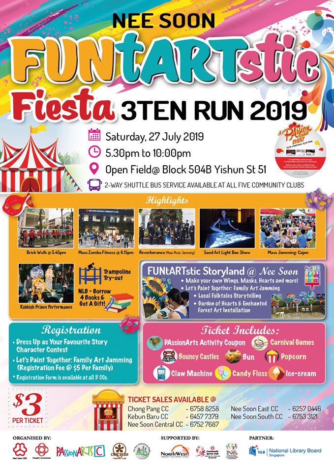 Nee Soon FUNtARTstic Fiesta 3Ten Run 2019 – An Artsy Carnival for the Family! 