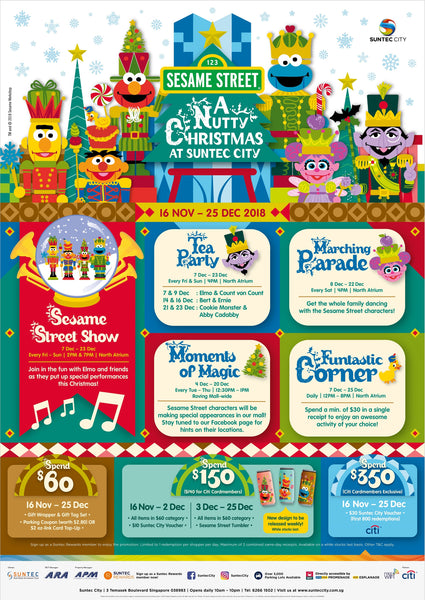 Things to do: A Nutty Christmas with Sesame Street at Suntec City 