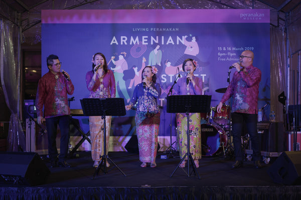 Peranakan Sayang performing as part of the Singapore Heritage Festival 2019's Armenian Street Party. Image courtesy of Singapore Heritage Festival 2019