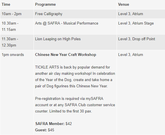 Things to do this Weekend: Celebrate Chinese New Year this Year at SAFRA with Your LOs! - Punggol