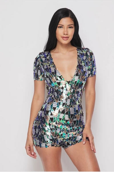 Ivy Sequin Romper - [BE] Social Dress Boutique