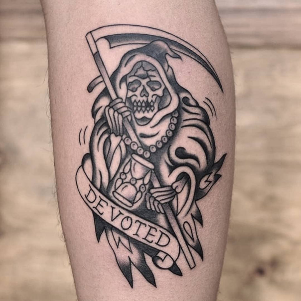 Traditional Grim Reaper Tattoo By Lachie Grenfell – Vic Market Tattoo