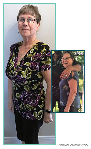 before and after photo of Judy B