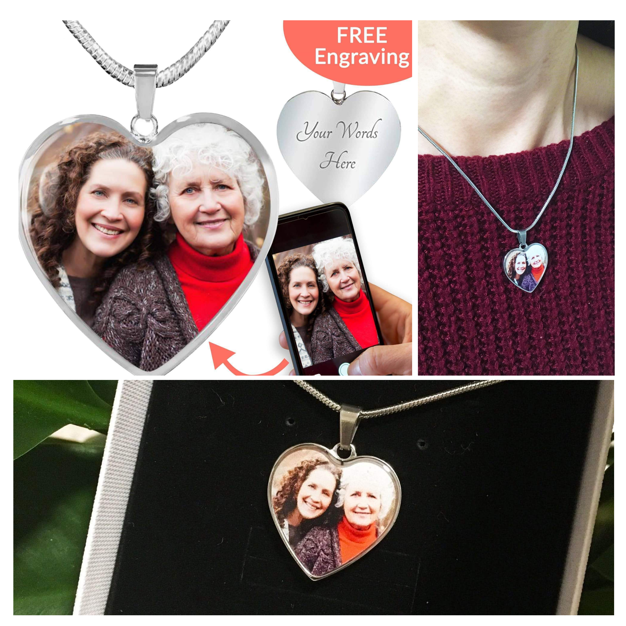 Personalized Photo Memorial Heart Necklace