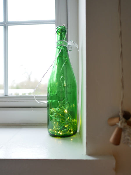 upcycled glass wine bottle 