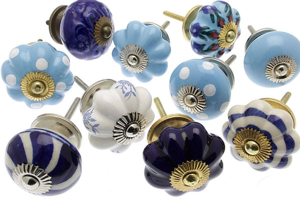 forget me not blues cupboard knobs