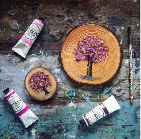 peinture d'arbre sur bois par Emilie Fitzgerald