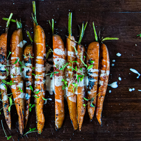 Roasted Carrots with Sauce, Freshly Roasted Carrots