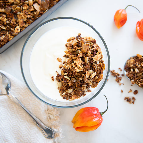 Warming Grain-Free Granola with a Kick - pssst, it's habanero! on the Fire Cider Blog at FireCider.com