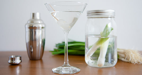 Vodka infused with fresh green onions puts a new spin on the classic martini - on the Fire Cider Blog 