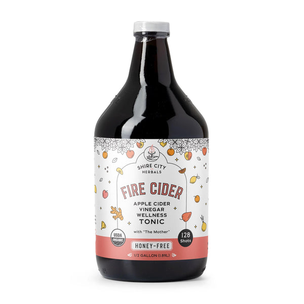 Fire Cider | 64 oz | Glass Growler | Honey-Free | Apple Cider Vinegar and Spice Tonic |