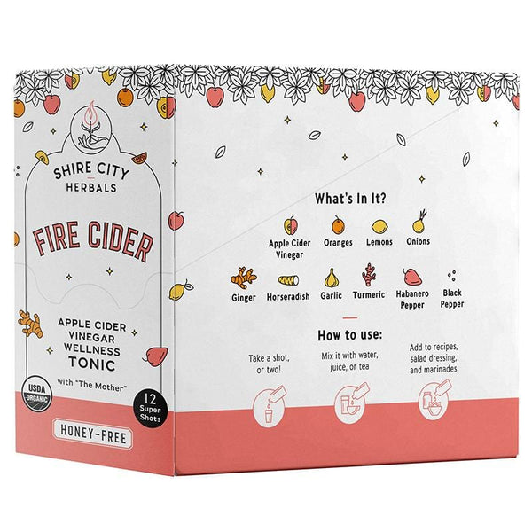 Fire Cider | 1 oz Super Shot | 12 pack | Honey-Free | Apple Cider Vinegar Tonic