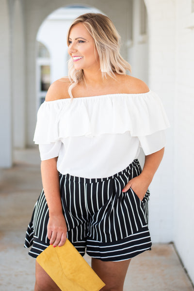 white flowy off the shoulder top