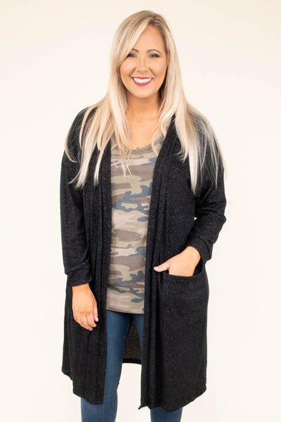 black flowy cardigan