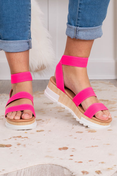wedge pink sandals