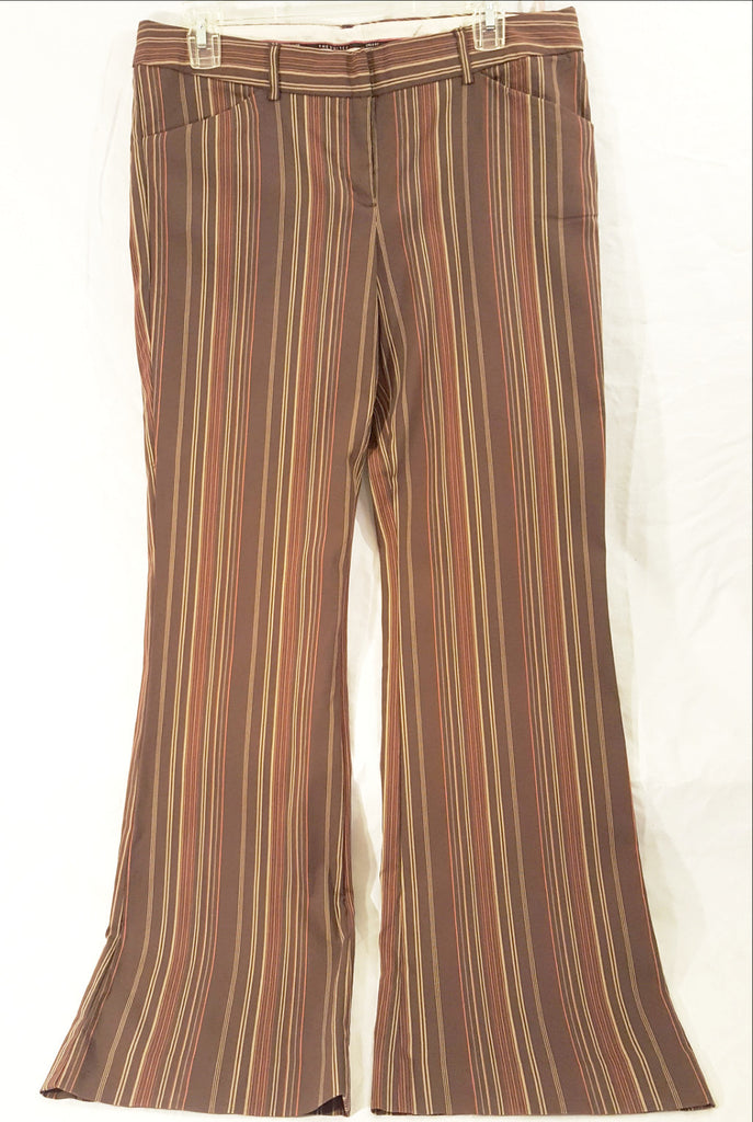 brown striped trousers