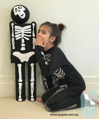 Telling Hector the skeleton a secret