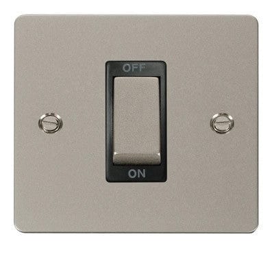 Flat Plate Pearl Nickel Ingot 1 Gang 45A DP Switch - Black