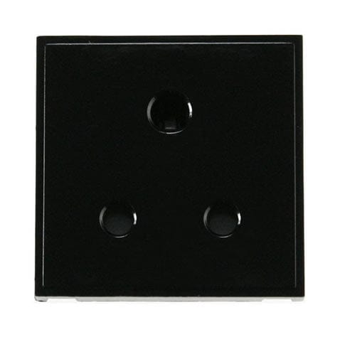 5A Round Pin New Media Socket - Black