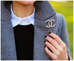 Chanel Metal Pin worn by a lady - koostyle.co.uk