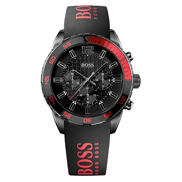 hugo boss watches black and red