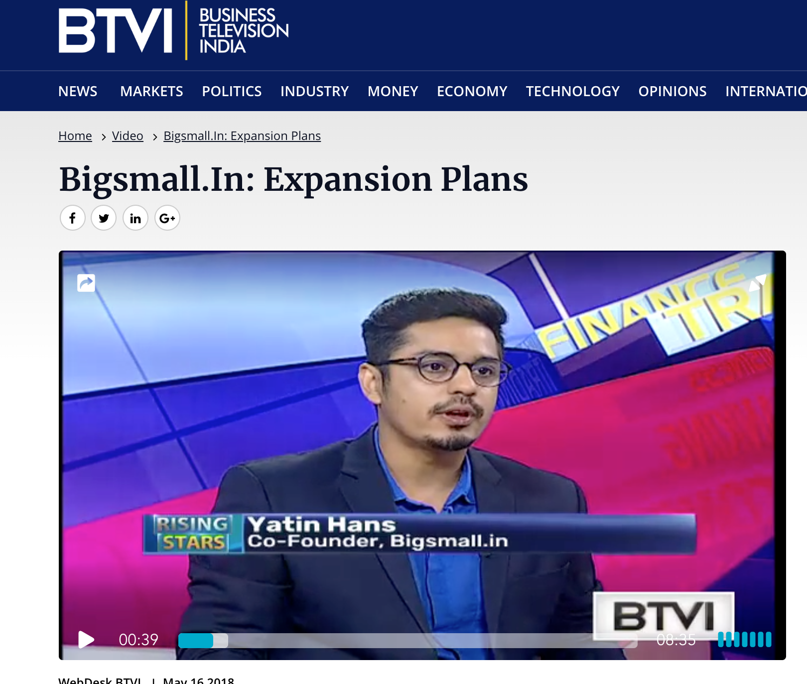 BTVI | Bigsmall.In: Expansion Plans